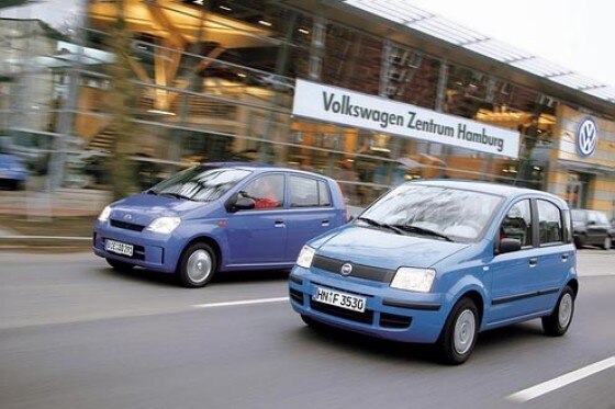 Daihatsu Cuore gegen Fiat Panda