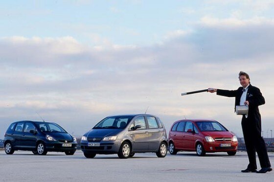 Fiat Idea gegen Honda Jazz und Opel Meriva