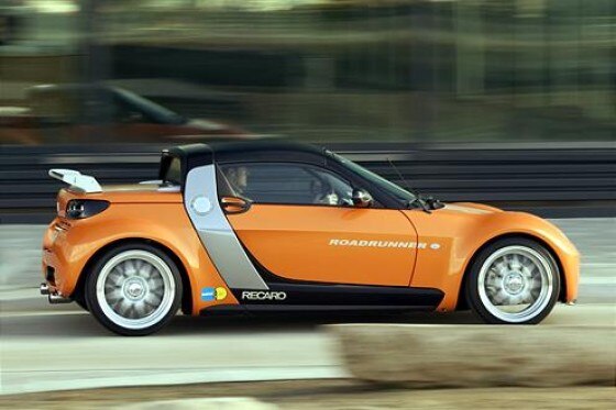 Sechs getunte Smart roadster