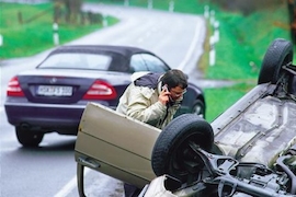 Erster an der Unfallstelle
