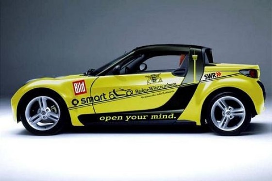 Smart roadster erklimmt Fernsehturm