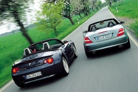 Mercedes SLK 350 gegen Alpina Roadster S