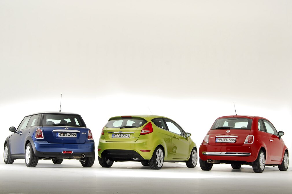 Fiat 500, Ford Fiesta, Mini Cooper