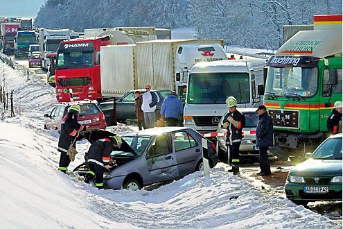 Schnee Autobahn