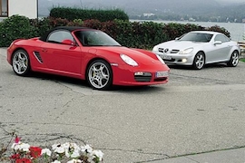 Porsche Boxster S gegen Mercedes SLK 350