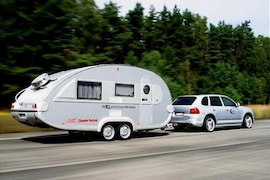 Rekordfahrt mit Wohnwagen