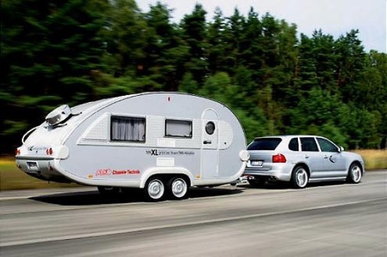 Rekordfahrt mit Wohnwagen