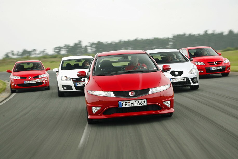 Honda Civic Type R Mazda 3 MPS Renault Mégane Sport F1 Seat Leon Cupra VW Golf GTI