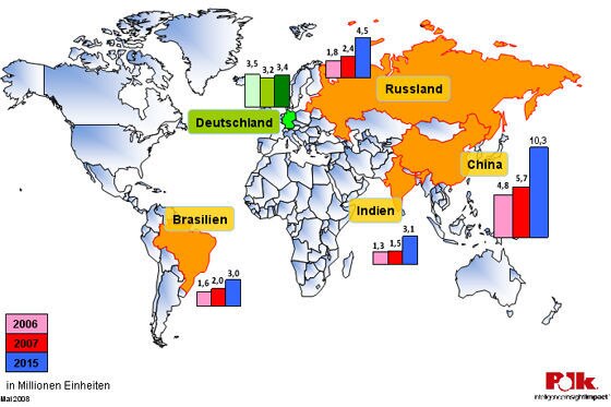 Polk Weltkarte zur Pkw-Zukassung