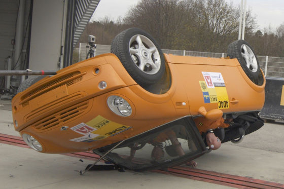 Rollover-Crashtest Mini Cabrio