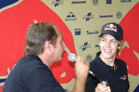 Gerhard Berger und Sebastian Vettel