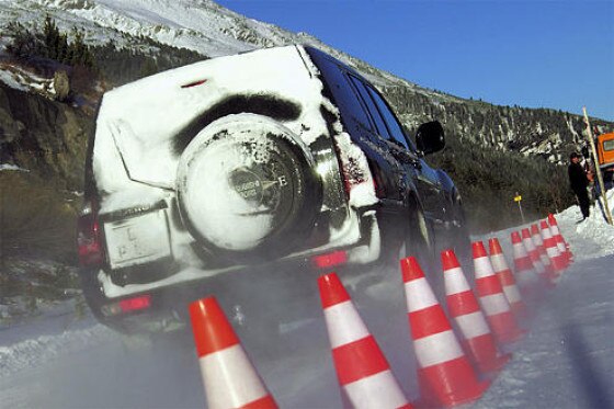 Reifentest auf Schnee