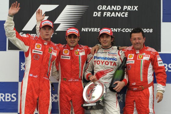 Formel 1 2008 Podium Massa Raikkönen Trulli Baldisseri