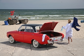 Auf der Bäderstraße mit dem Ford 17M, "Badewanne"