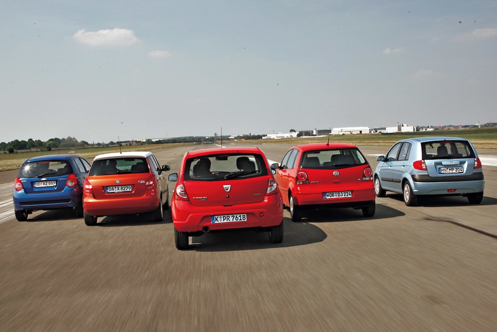Chevrolet Aveo Skoda Fabia Dacia Sandero VW Polo Hyundai Getz
