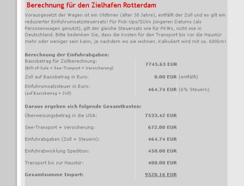 Mit einem Import-Kalkulator lassen sich die Import-Kosten schnell überschlagen