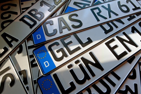 Euro-Kennzeichen: mit Euro-Sternchen und einem "D".
