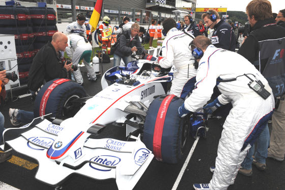 Formel 1 2008, GP von Belgien in Spa, Nick Heidfeld, Sauber-BMW, Startvorbereitungen