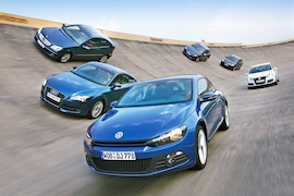 Vergleich VW Scirocco 2.0 TSI Audi TT 2.0 TSFI Mercedes CLC 230 Volvo C 30 T5 Opel Astra GTC 2.0 Turbo