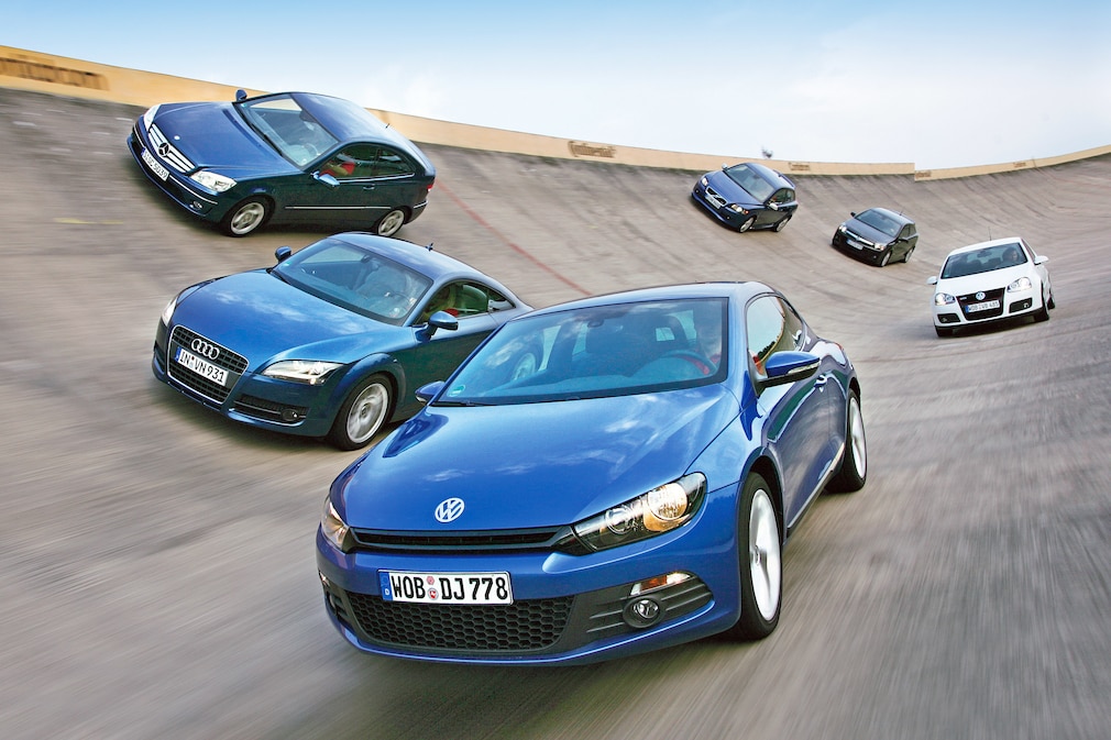 Vergleich VW Scirocco 2.0 TSI Audi TT 2.0 TSFI Mercedes CLC 230 Volvo C 30 T5 Opel Astra GTC 2.0 Turbo