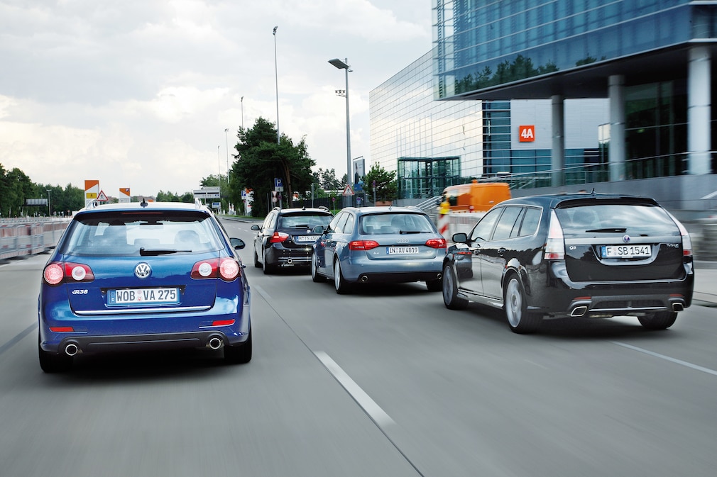 Audi A4 Avant 3.2 quattro Saab 9-3 Turbo X Sportcombi VW Passat Variant R36 BMW 335i Touring