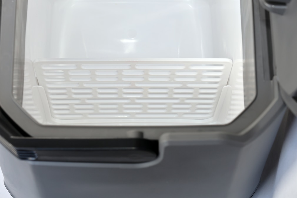 Detailaufnahme des Innenraums der Vpock-Kühlbox