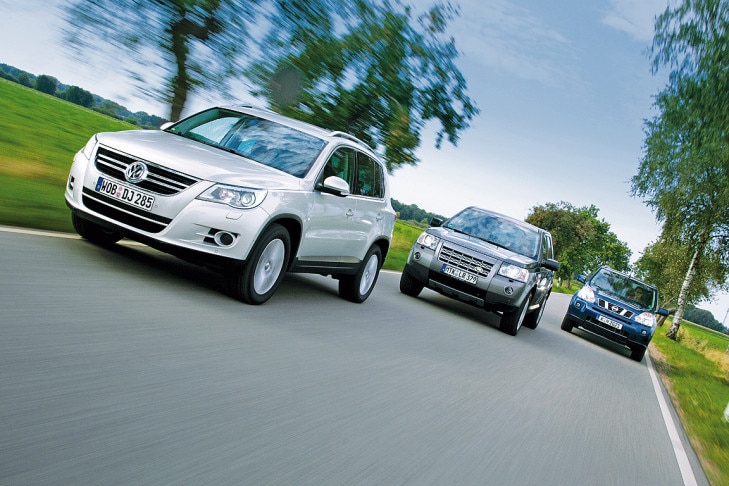 VW Tiguan 2.0 TSI Land Rover Freelander 3.2 i6 Nissan X-Trail 2.5