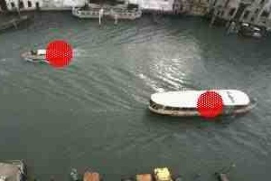 Venedigs Verkehrs-Pranger: Rote Punkte markieren Boote, die zu schnell sind.
