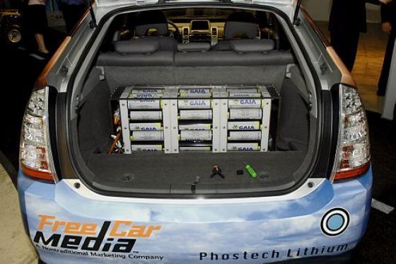 Der Batterieblock in einem Toyota Prius.