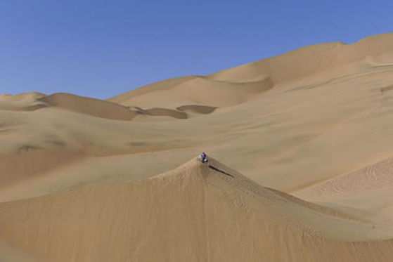 Rallye Dakar 2009, Tag 13, Dakar-Teilnehmer sind Punkte in der Wüste
