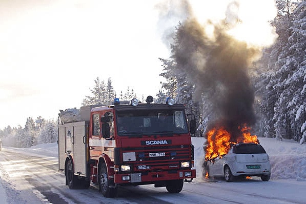 Fiat Grand Punto Facelift in Flammen