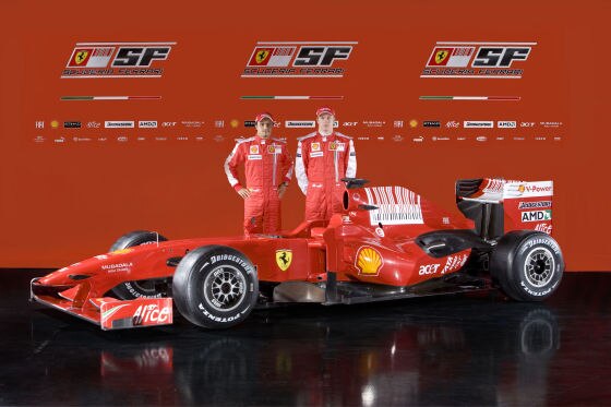 Formel-1-Saison 2009, Felipe Massa (links) und Kimi Räikkönen, Ferrari F60 Präsentation