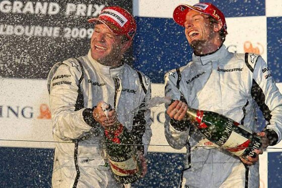 Formel 1, GP Australien 2009, Jenson Button und Ruben Barrichello, Brawn GP