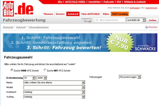 Schwacke-Aktion Fahrzeugbewertung