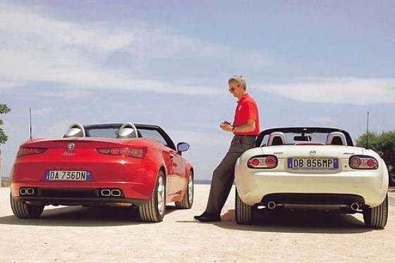 Test Alfa Spider gegen Mazda MX-5