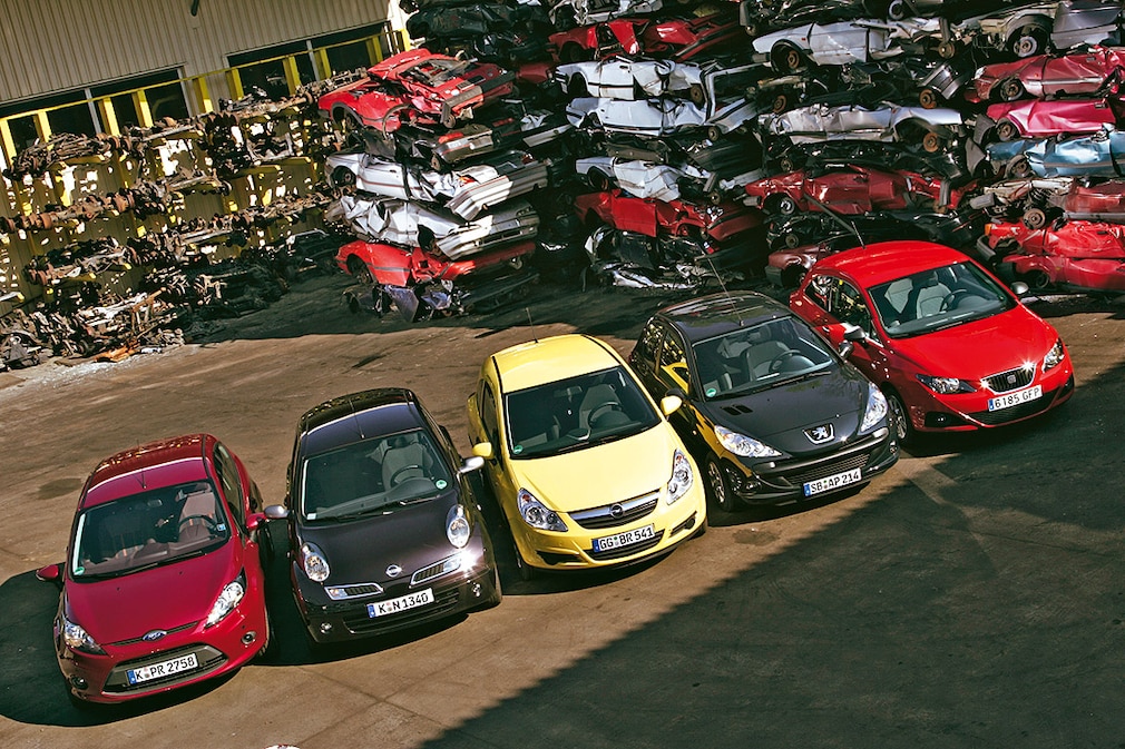 Opel Corsa Nissan Micra Peugeot 206+ Ford Fiesta Seat Ibiza