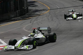 Formel 1 GP von Monaco 2009 Jenson Button vor Rubens Barrichello, Brawn GP
