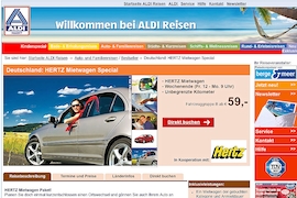 Aldi Mietwagen im Internet