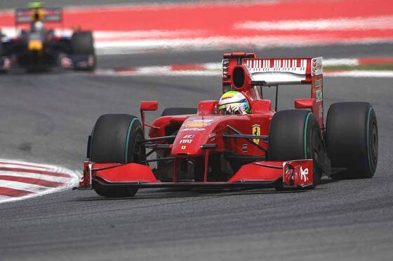 Formel 1 2009, GP von Monaco, Felipe Massa Ferrari vor Sebastian Vettel Red Bull