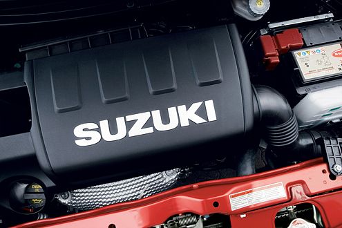 Bei 7000 Touren im Begrenzer: der 1,6-Liter-Vierzylinder im Swift Sport.