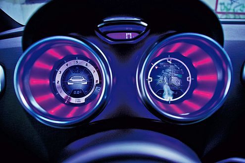 Spacig: Die Instrumenet im typischen VW-Nachtdesign sind schlecht ablesbar.