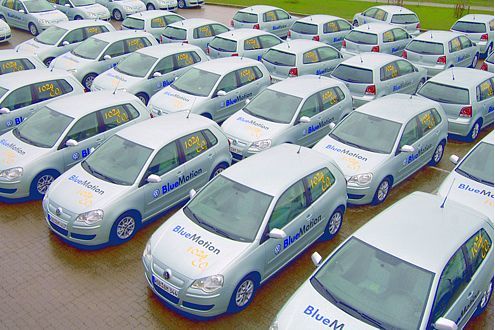 Flotte von VW Polo BlueMotion.