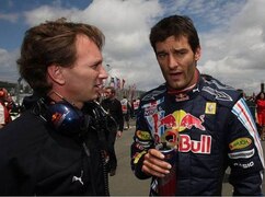 Teamchef Christian Horner im Gespräch mit Grand-Prix-Sieger Mark Webber