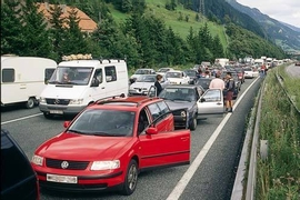 Stau auf der Autobahn