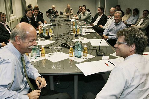 Dieter Zetsche (l.), AUTO BILD-Chefredakteur Bernd Wieland.