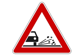 Verkehrszeichen Schotter/Splitt