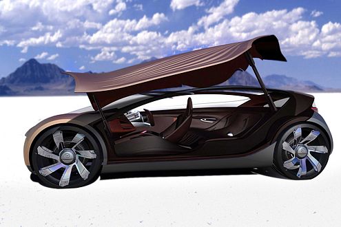 Flieg, Schmetterling, flieg! Die Türen gehen nach vorn und oben auf  in Anlehnung an die grazilen Insekten.