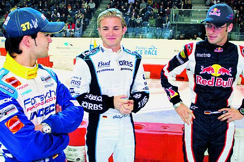 Nico Rosberg mit Andreas Wirth (li.) und Michael Ammermüller (re.)