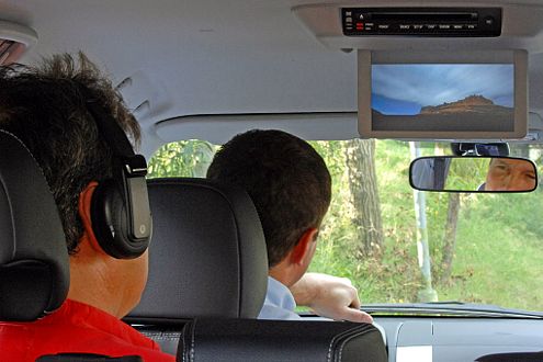 Film beim Fahren: Der DVD-Player kann optional geordert werden.