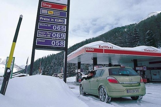 Spritpreise in den Ski-Urlaubsländern